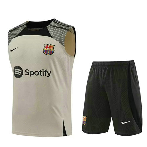 gilet maillots homme gris blanc fc barcelone 2023-2024