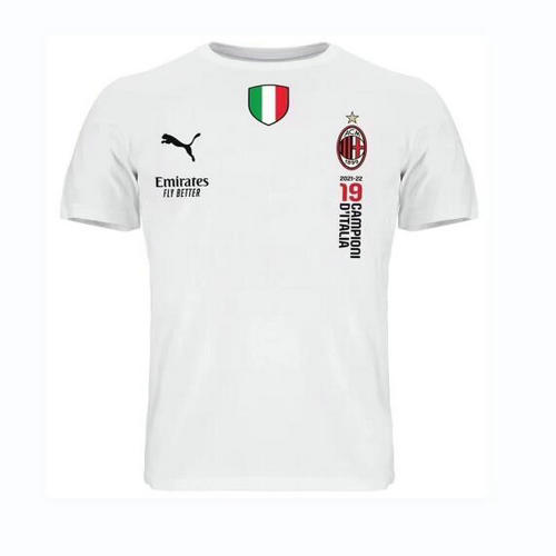maillot homme blanc campione t-1 milan 2022-2023