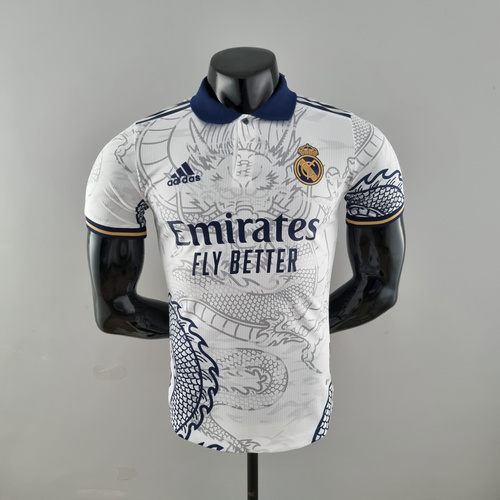 maillot homme blanc player version chinese dragon real madrid 2022-2023