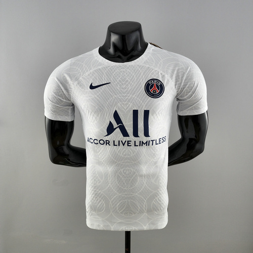 maillot homme blanc player version pre-game psg 2022-2023