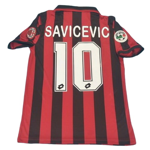 maillot homme domicile ac milan 1996 savicevic 10 rouge