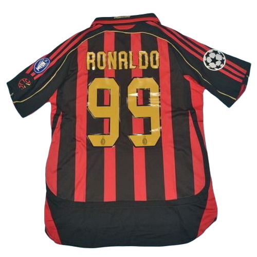 maillot homme domicile ac milan 2006-2007 ronaldo 99 rouge