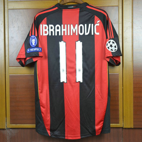 maillot homme domicile ac milan 2010-2011 ibrahimovic 11 rouge