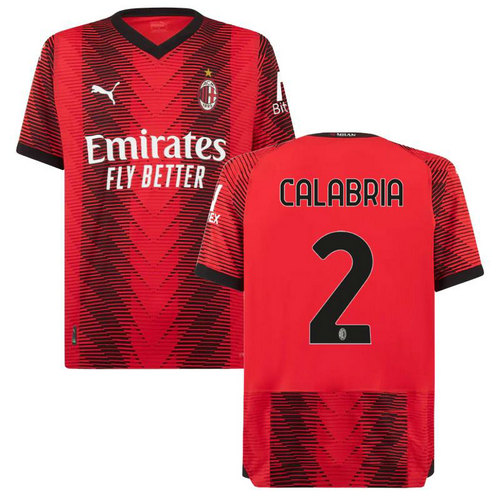 maillot homme domicile ac milan 2023-2024 calabria 2