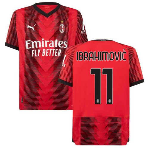 maillot homme domicile ac milan 2023-2024 ibrahimovic 11