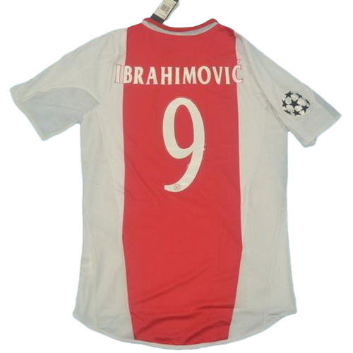 maillot homme domicile ajax amsterdam 2004-2005 ibrahimovic 9 rouge