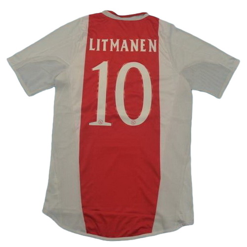 maillot homme domicile ajax amsterdam 2004-2005 litmanen 10 rouge