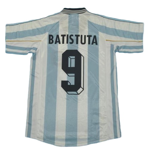 maillot homme domicile argentine copa mundial 1998 batistuta 9 bleu blanc