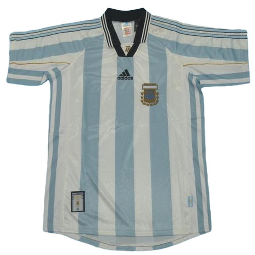 maillot homme domicile argentine copa mundial 1998 bleu blanc