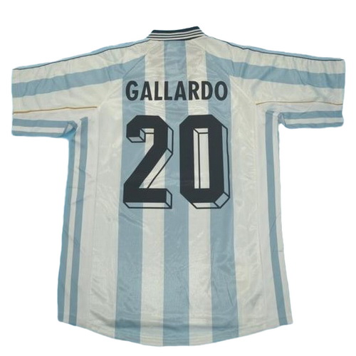 maillot homme domicile argentine copa mundial 1998 gallardo 20 bleu blanc