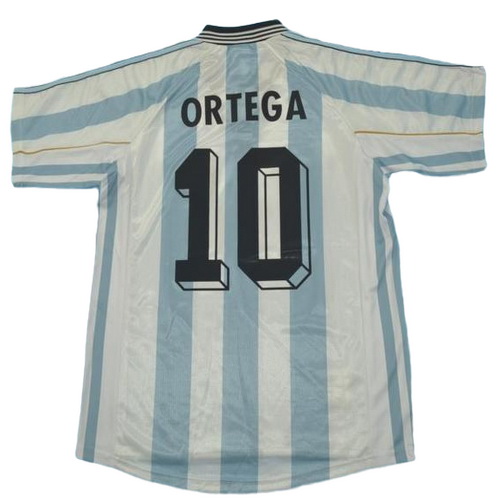 maillot homme domicile argentine copa mundial 1998 ortega 10 bleu blanc