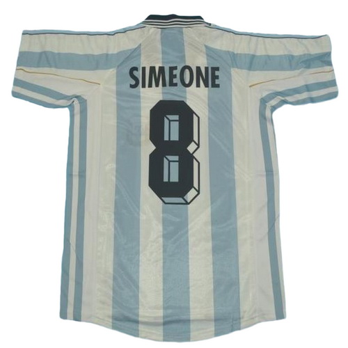 maillot homme domicile argentine copa mundial 1998 simeone 8 bleu blanc
