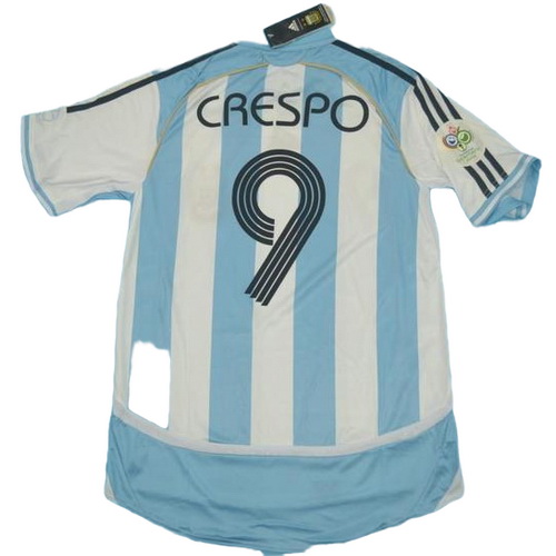 maillot homme domicile argentine copa mundial 2006 crespo 9 bleu blanc