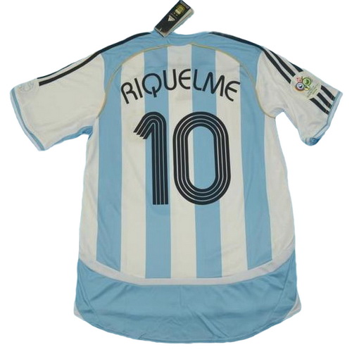 maillot homme domicile argentine copa mundial 2006 riquelme 10 bleu blanc