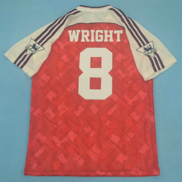 maillot homme domicile arsenal 1990-1992 wright 8 rouge