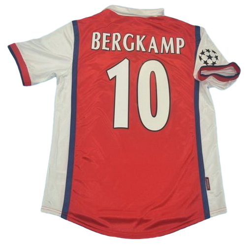 maillot homme domicile arsenal 1998 bergkamp 10 rouge