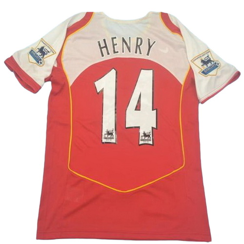 maillot homme domicile arsenal 2004-2005 henry 14 rouge