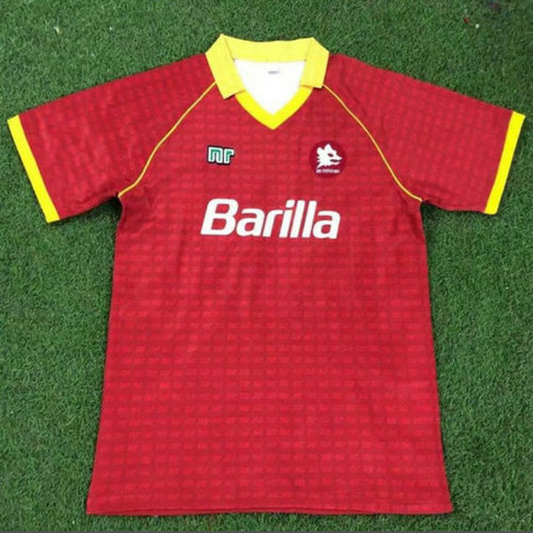 maillot homme domicile as rome 1990-1991 rouge