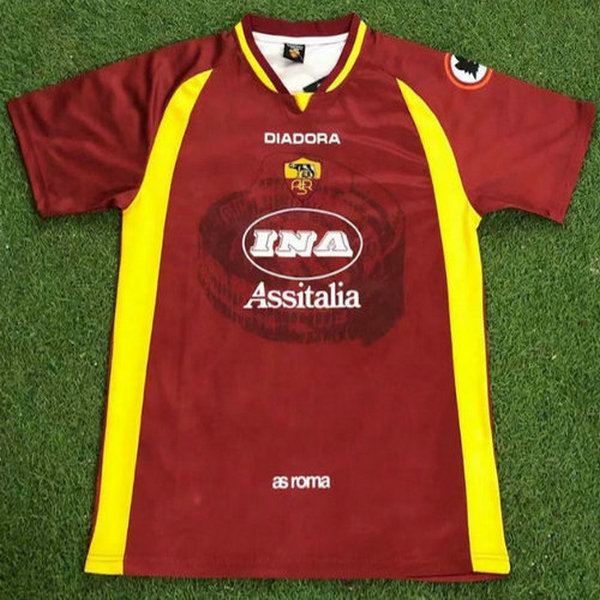 maillot homme domicile as rome 1997-1998 rouge