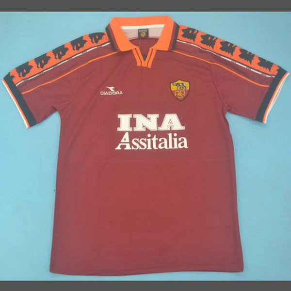 maillot homme domicile as rome 1998-1999 rouge