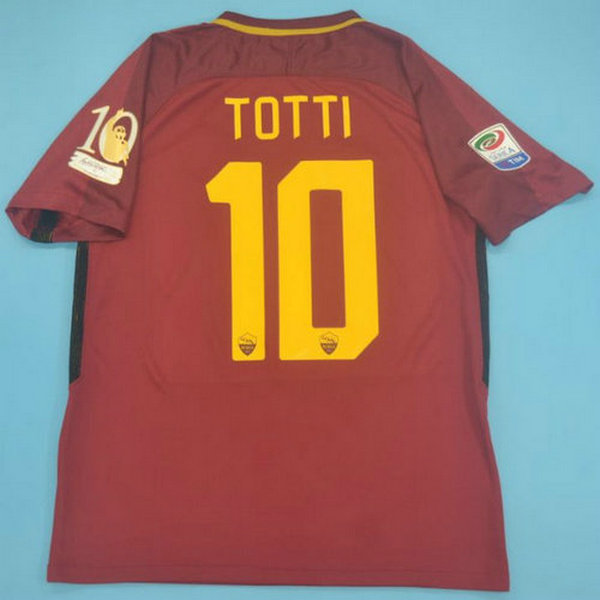 maillot homme domicile as rome 2017-2018 totti 10 rouge