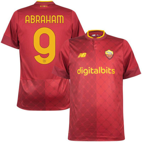 maillot homme domicile as rome 2022-2023 abraham 9 pas cher