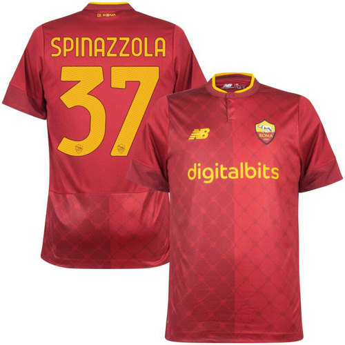 maillot homme domicile as rome 2022-2023 spinazzola 37 pas cher
