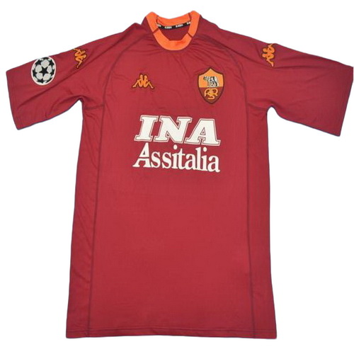 maillot homme domicile as rome lega 2000-2001 rouge