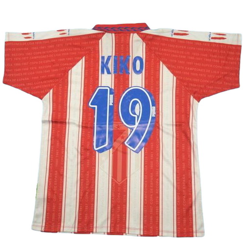 maillot homme domicile atlético de madrid 1995-1996 kiko 19 rouge blanc