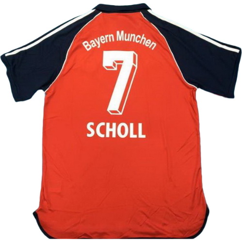 maillot homme domicile bayern munich 2000-2001 scholl 7 rouge