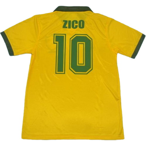 maillot homme domicile brésil 1988 zico 10 jaune