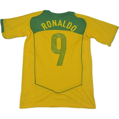 maillot homme domicile brésil 2004 ronaldo 9 jaune