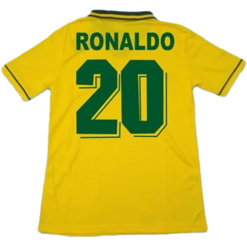 maillot homme domicile brésil copa mundial 1994 ronaldo 20 jaune