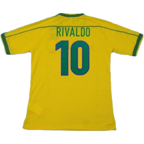 maillot homme domicile brésil copa mundial 1998 rivaldo 10 jaune