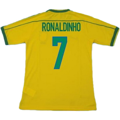 maillot homme domicile brésil copa mundial 1998 ronaldinho 7 jaune
