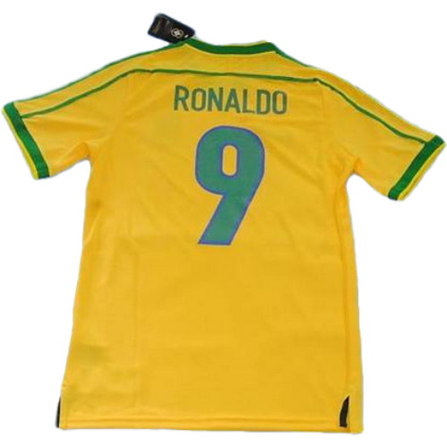 maillot homme domicile brésil copa mundial 1998 ronaldo 9 jaune