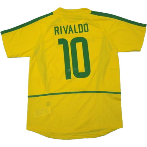 maillot homme domicile brésil copa mundial 2002 rivaldo 10 jaune