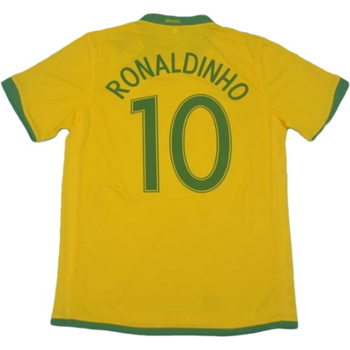 maillot homme domicile brésil copa mundial 2006 ronaldinho 10 jaune