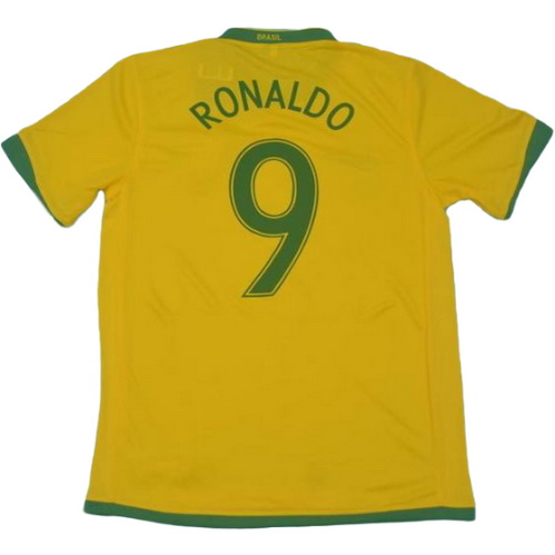 maillot homme domicile brésil copa mundial 2006 ronaldo 9 jaune