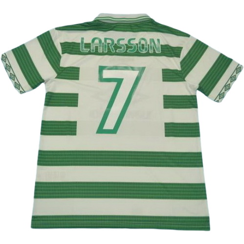 maillot homme domicile celtic glasgow 1997-1998 larsson 7 vert blanc