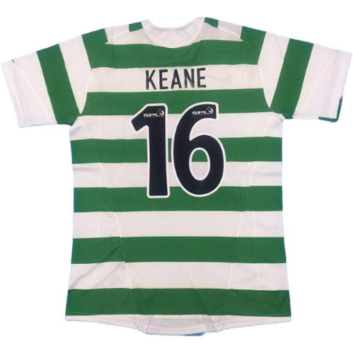 maillot homme domicile celtic glasgow 2005-2006 keane 16 vert blanc