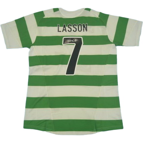 maillot homme domicile celtic glasgow 2005-2006 lasson 7 vert blanc