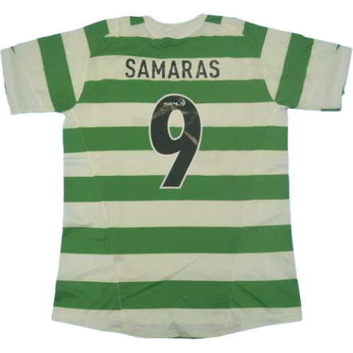 maillot homme domicile celtic glasgow 2005-2006 samaras 9 vert blanc