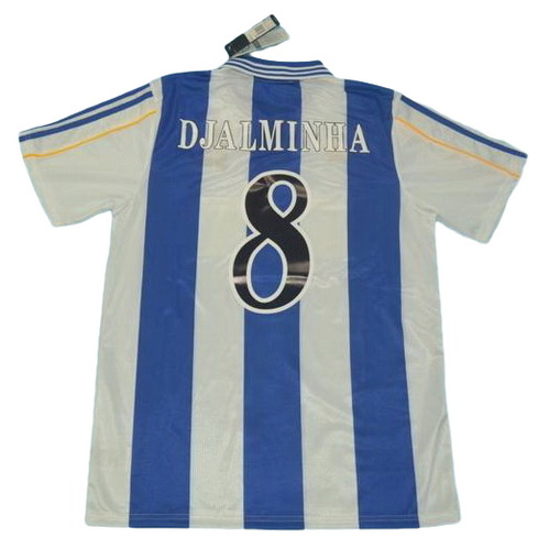 maillot homme domicile deportivo la corogne 1999-2000 djalminha 8 bleu blanc