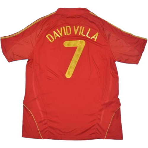 maillot homme domicile espagne 2008 david villa 7 rouge