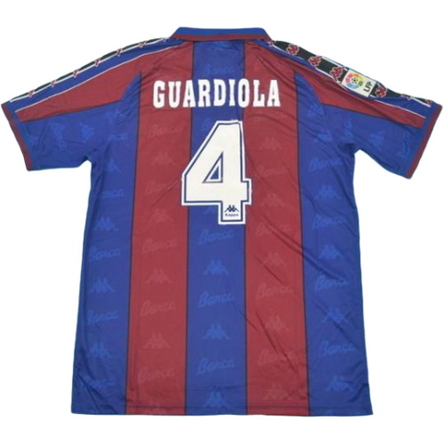 maillot homme domicile fc barcelone 1996-1997 guardiola 4 rouge bleu