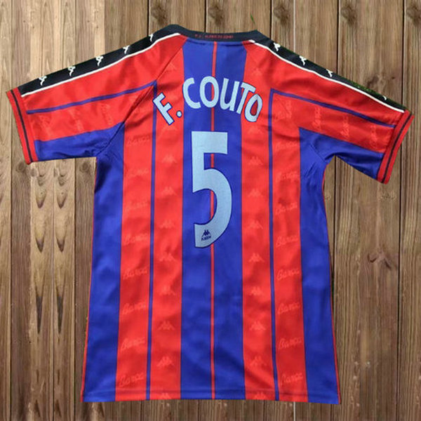 maillot homme domicile fc barcelone 1997-1998 f.couto 5 rouge