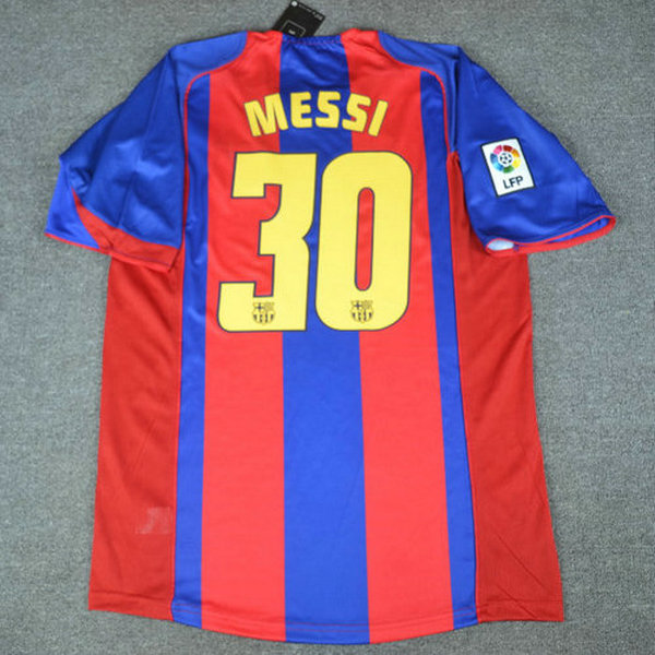 maillot homme domicile fc barcelone 2004-2005 messi 30 rouge