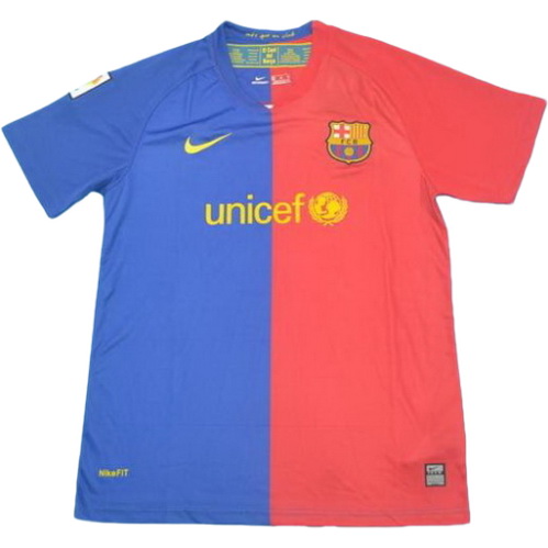 maillot homme domicile fc barcelone lfp 2008-2009 rouge bleu