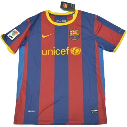 maillot homme domicile fc barcelone lfp 2010-2011 rouge bleu